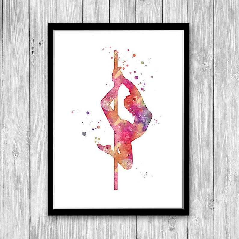 Pole Dance art print | Pole dancer watercolor print | Pole dancing poster | Dance studio decor image 4