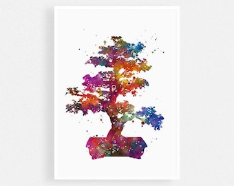 Bonsai Tree art print | Zen Wall Art for Office or Living Room | Housewarming Gift
