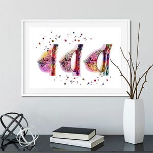 Female Breast Augmentation watercolor print, plastic surgeon gift, plastic surgery image 2