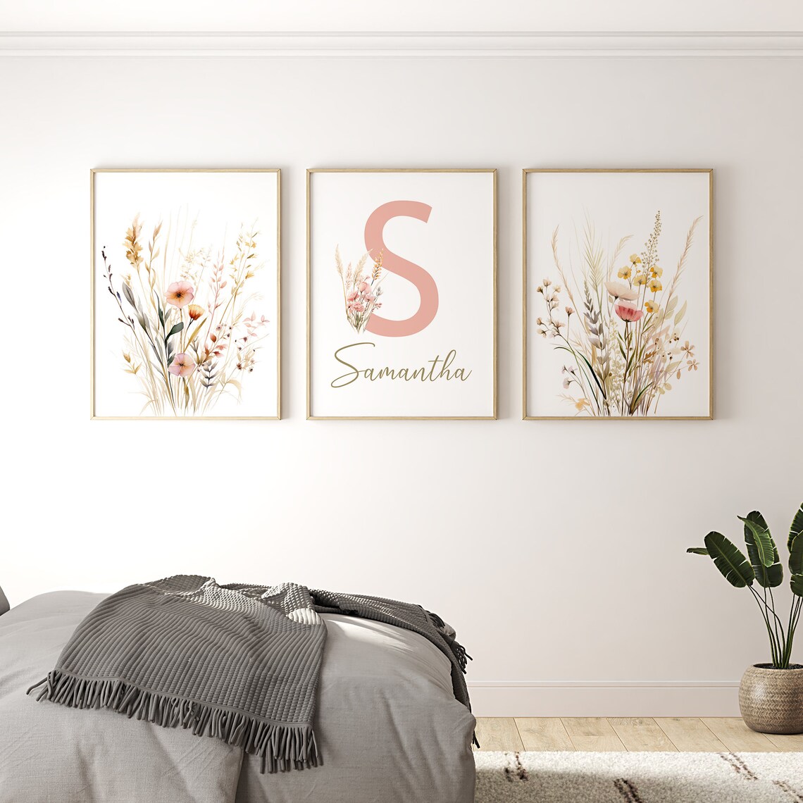 Custom Wildflowers Prints | Floral Baby Girl Nursery Decor | Boho ...