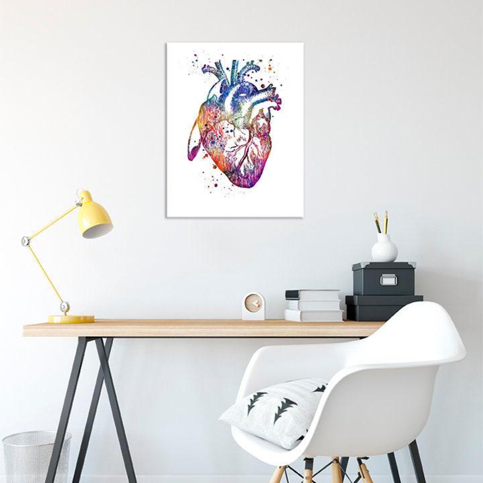 Anatomical Heart Art Print, Watercolor Anatomy Art Wall Art for Doctor ...