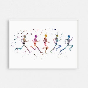 Physical therapist gift Skeleton running print Sports medicine art Doctor Orthopedic therapists office decor