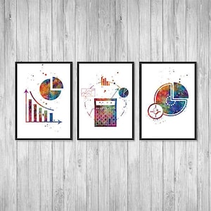 Accountant office decor, Bookkeeper Gift, Accounting art set of 3 prints, accountant gift