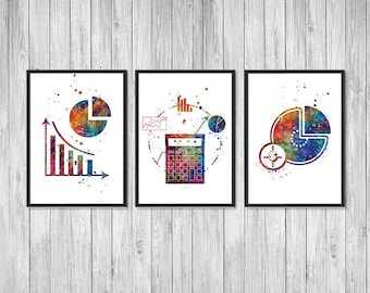 Accountant office decor, Bookkeeper Gift, Accounting art set of 3 prints, accountant gift