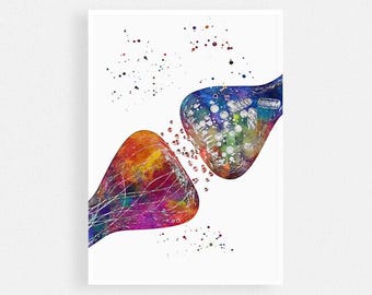 Neuroscience Art, Neurotransmitter art print, Science wall decor