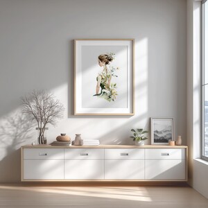 Botanical anatomy spine wall art for massage studio treatment room decor