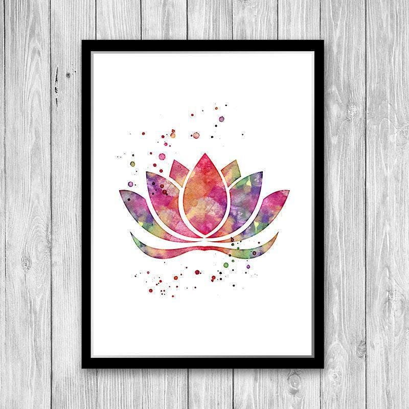 Lotus Flower Watercolor Art Print | SPA Decor | Yoga Poster ...