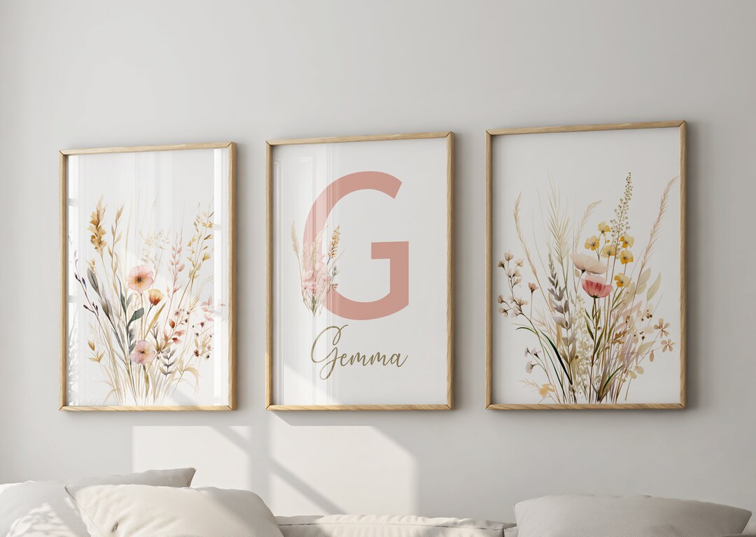 Custom Wildflowers Prints | Floral Baby Girl Nursery Decor | Boho ...
