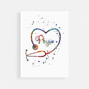 Chest physiotherapist office decor | Physio watercolor print | Graduation gift | Physical therapy clinic wall art decoration