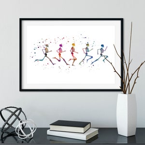 Physiotherapy Print, Skeleton running watercolor artwork, Sports medicine Poster, Doctor Orthopedic or Physical therapist office decor