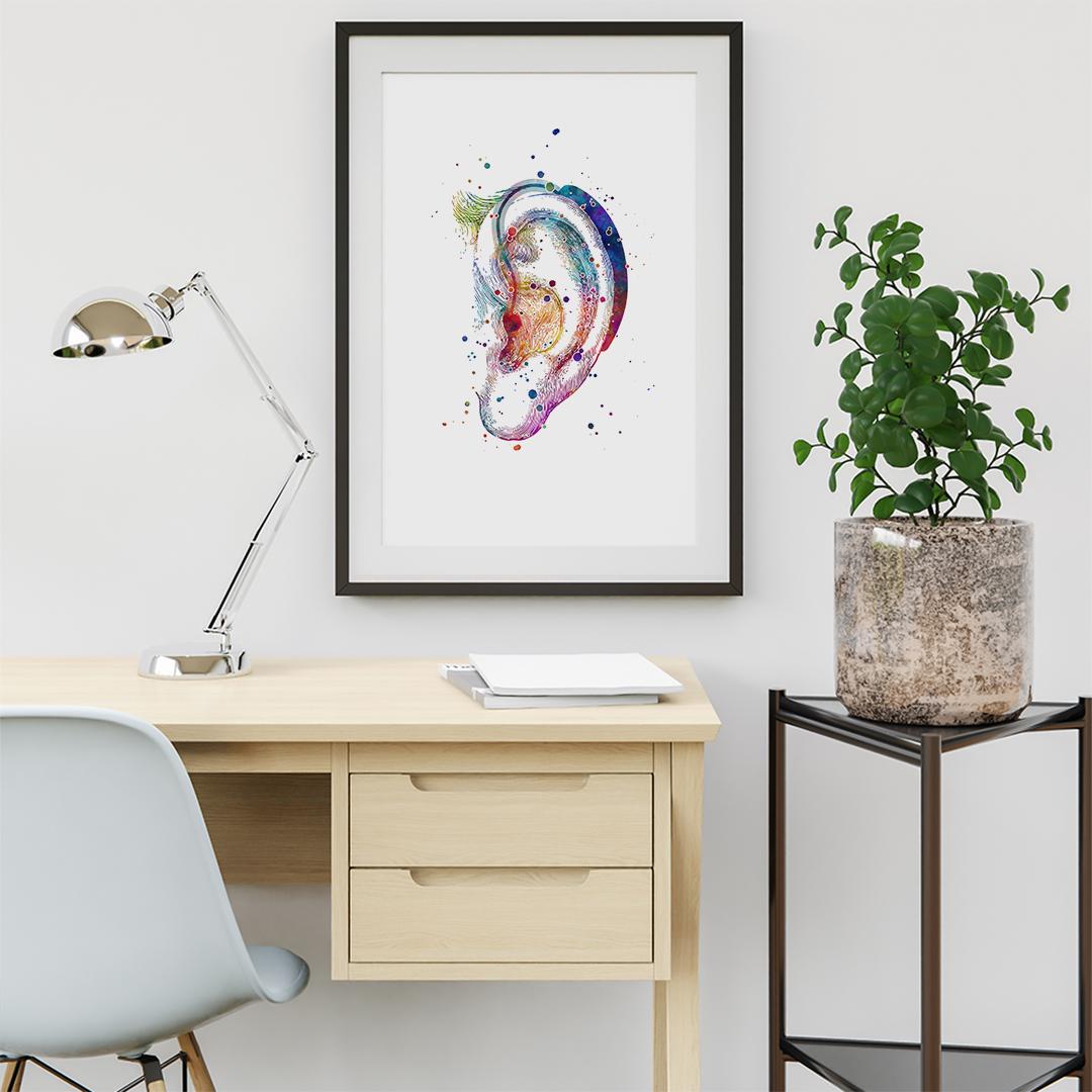 Hearing Aid Watercolor Art Print, Audiology Art, Audiologist Gift ...