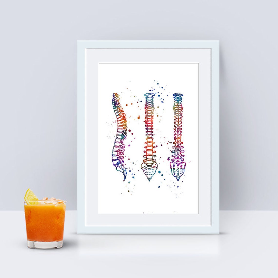 Human Spine Watercolor Print Anatomy Art Medical Poster Doctor | Etsy