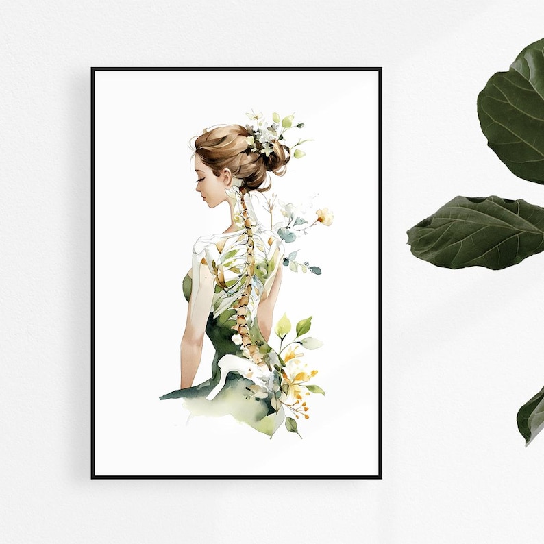 Wellness wall art calming watercolor print for reception and relaxation space
