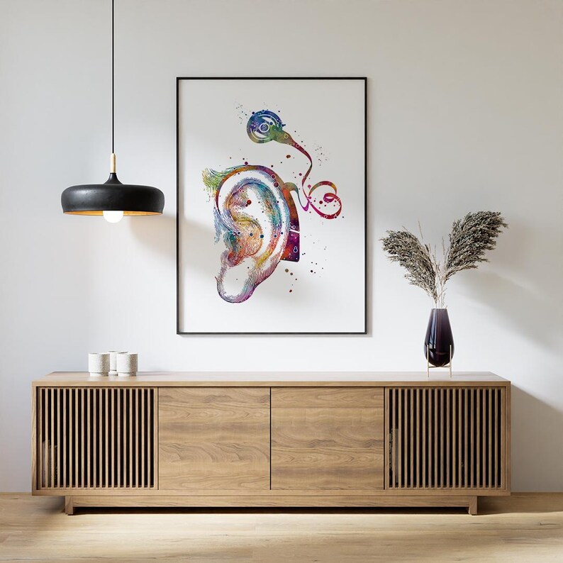 Cochlear Implant Print, Hearing Loss Wall Art, Audiologist Gift, Speech ...