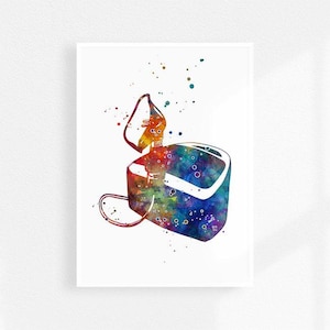 Nebulizer Inhaler, Compressor inhaler watercolor print, Pulmonologist office decor