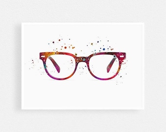 Eye Doctor Office Decor Optometrist Gift Eyeglasses Watercolor Print Optician Poster