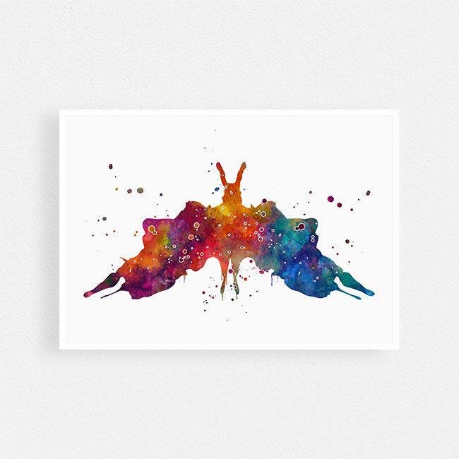 Rorschach ink blot print Psychology art Doctor Psychiatrist gift Psychotherapist Office Decor