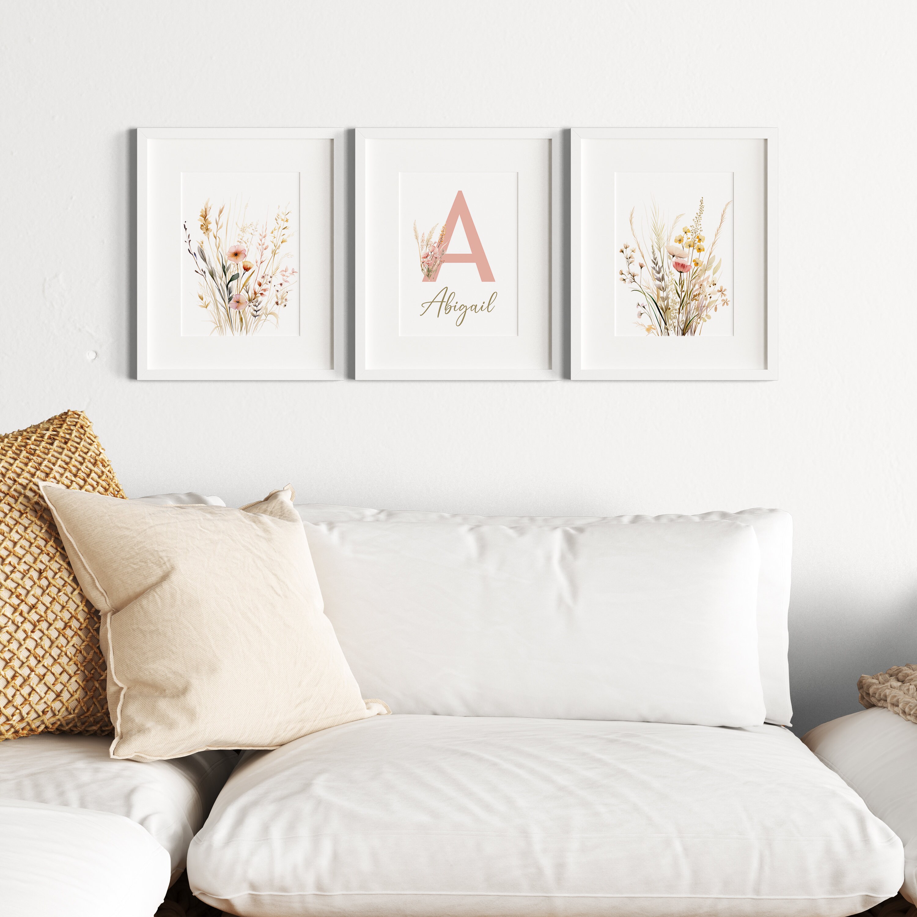 Custom Wildflowers Prints | Floral Baby Girl Nursery Decor | Boho ...