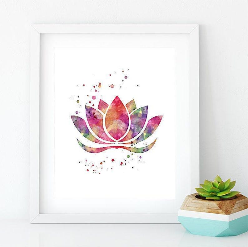Lotus Flower Watercolor Art Print | SPA Decor | Yoga Poster ...