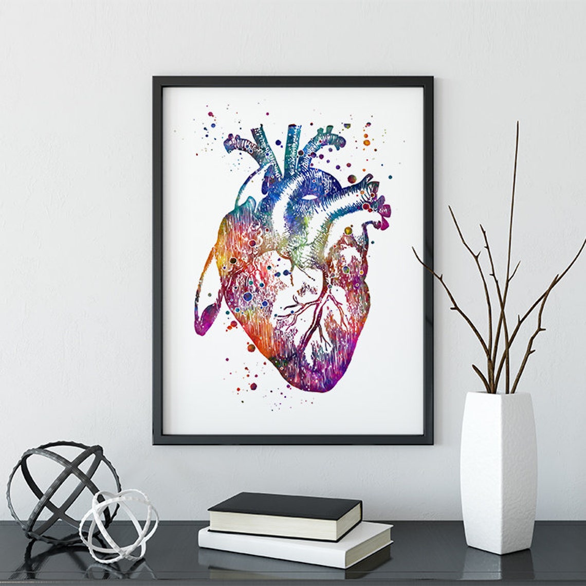 Anatomical Heart Art Print Watercolor Anatomy Art Wall Art | Etsy