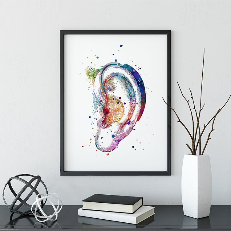 Hearing Aid Watercolor Art Print Audiology Art Audiologist - Etsy