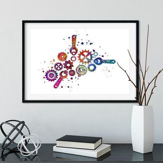 Mechanical Engineering Art Print, Mechanical Engineer Gift, Office