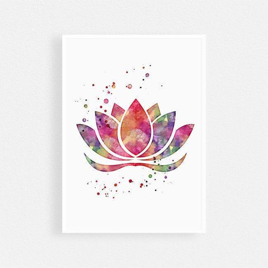 Lotus Flower Watercolor Art Print | SPA Decor | Yoga Poster ...
