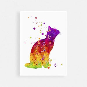 Cat Mom Gift | Veterinary Clinic wall decor | Cat watercolor art print