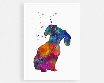 Adorable Dachshund Watercolor Art Print - Perfect Dog Lover Gift for Home Decor