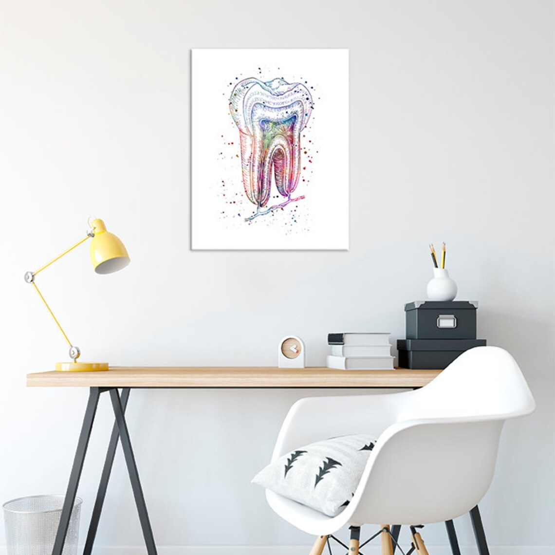 Dental Office Decor Tooth Art Watercolor Print Anatomy Art Etsy