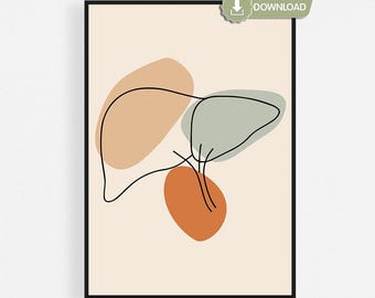 Liver Printable, One Line Liver Art, Boho Anatomy Decor, Hepatology Gift, Medical Office, Instant Download