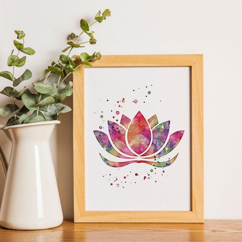 Lotus Flower Watercolor Art Print | SPA Decor | Yoga Poster ...