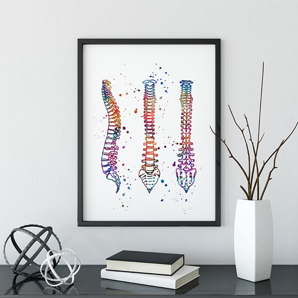 Human Spine Watercolor Print Anatomy Art Medical Poster Doctor | Etsy