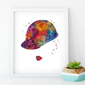Civil Engineer Graduation Gift for Women, Multicolored Watercolor Print, Room Wall Art, Office Decor, Еngineering poster