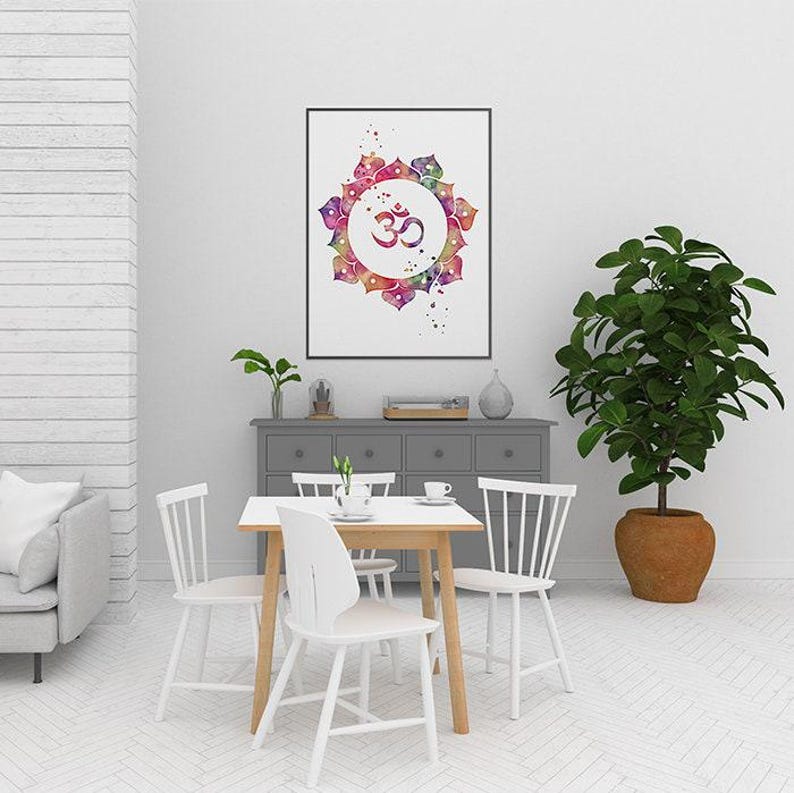 Yoga Art Set of 3 Watercolor Prints | Meditation Room Decor | Spa and Relaxation Wall Art | Home Yoga and Zen Wall Decor image 7