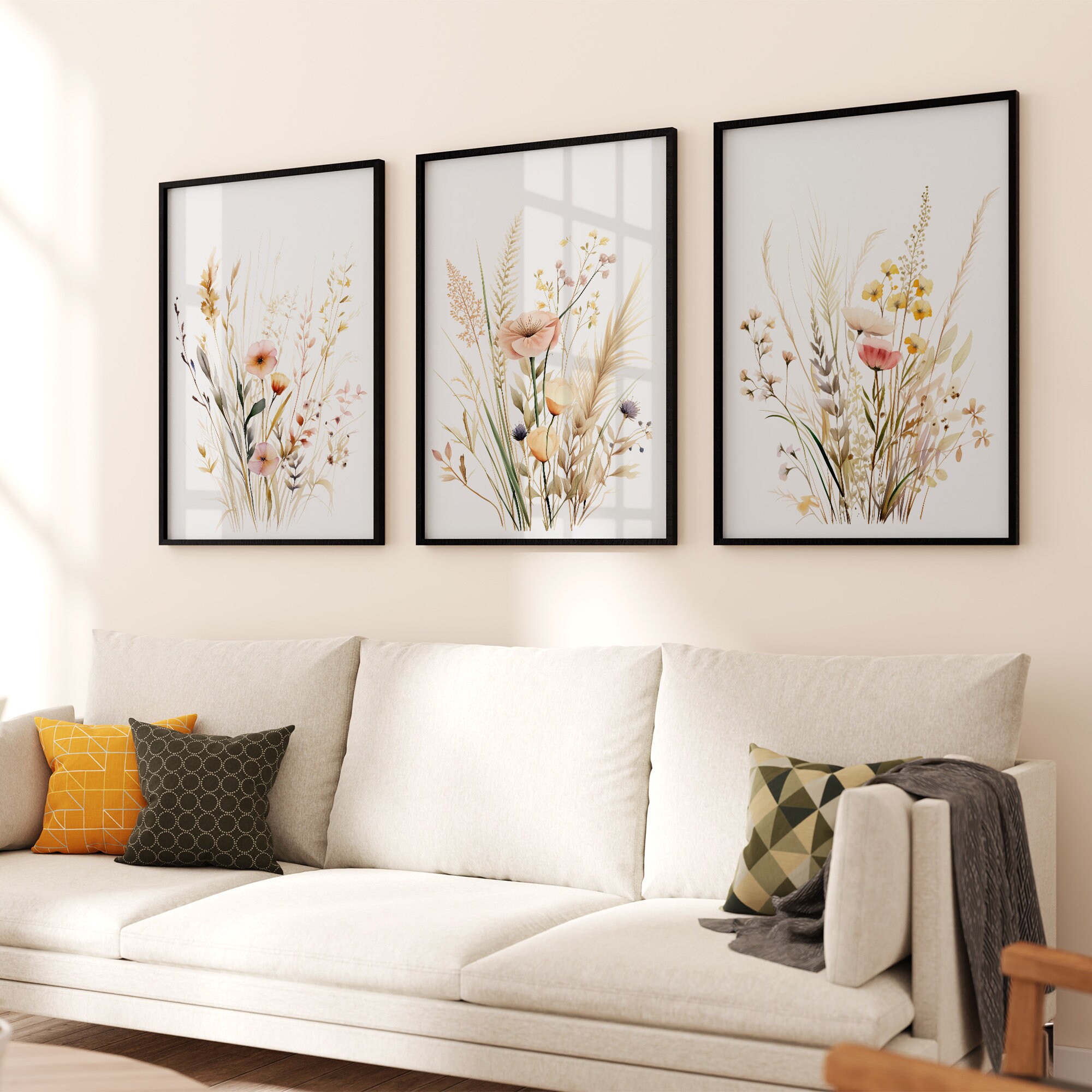 Boho Nursery Decor | Wildflowers Prints | Floral Baby Girl Nursery Wall ...