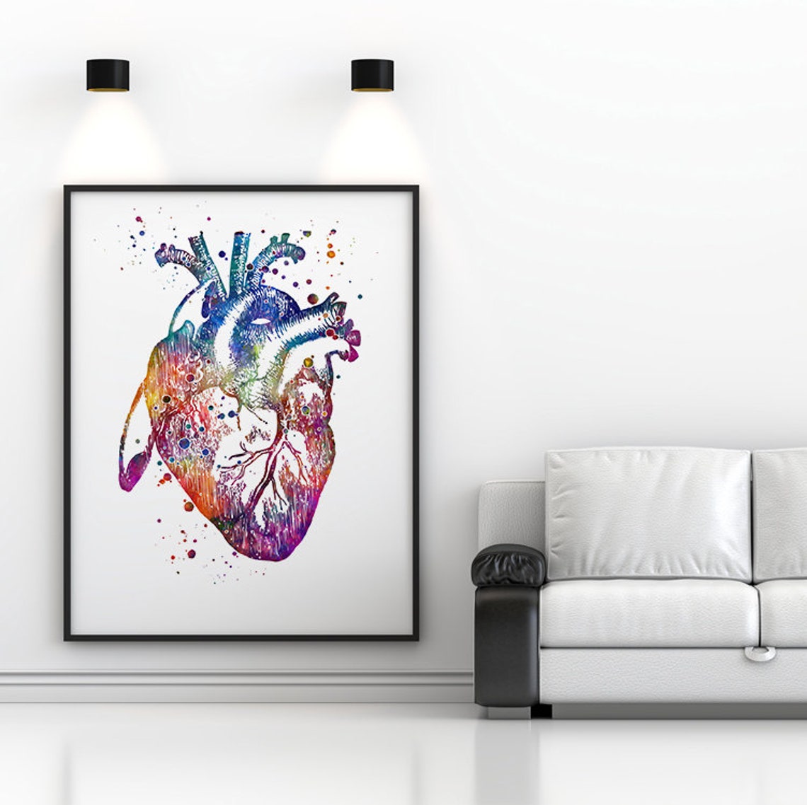 Anatomical Heart Art Print Watercolor Anatomy Art Wall Art | Etsy