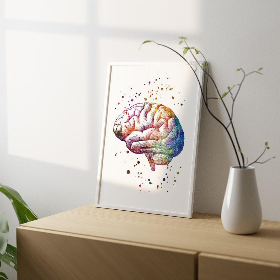 Brain Anatomy Art Print | Medical Office Decor | Human Anatomy ...