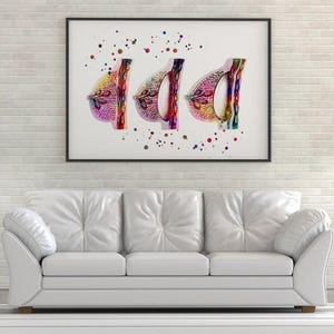 Female Breast Augmentation watercolor print, plastic surgeon gift, plastic surgery image 4