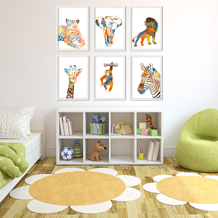 Safari Nursery Decor Set of 6 Prints, Animal Art for Kids Room Decor - Etsy