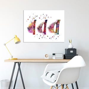 Female Breast Augmentation watercolor print, plastic surgeon gift, plastic surgery image 3
