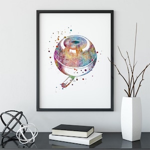 Oogheelkunde kunst, menselijk oog anatomie kunst aquarel print, oogchirurg kantoordecor, anatomische kleurrijke poster, oogarts cadeau idee