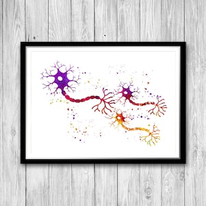 Neuroscience Art Connexion Of Neurons Nerve Impulse Watercolor Art Print Science Art Neurologist Gift Biology Art