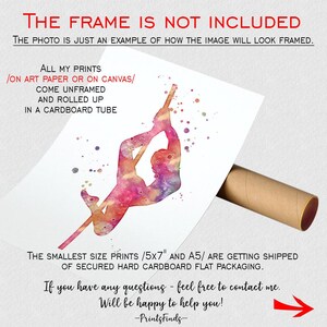 Pole Dance art print | Pole dancer watercolor print | Pole dancing poster | Dance studio decor image 6