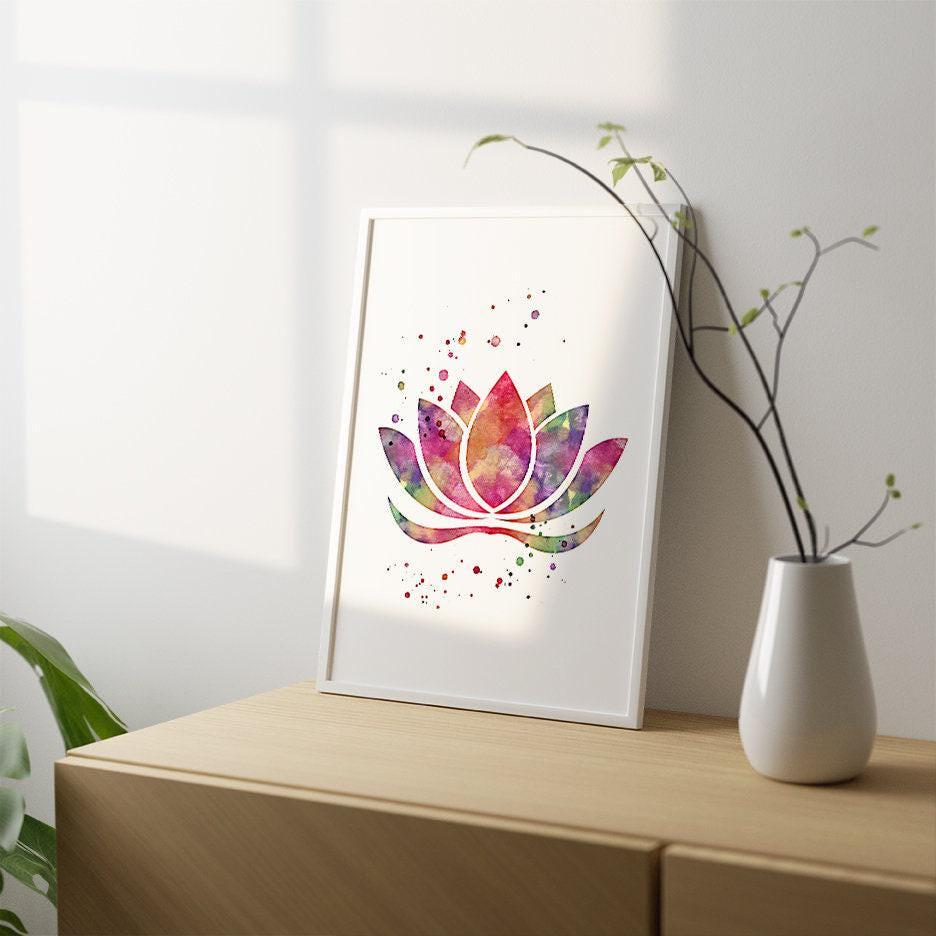 Lotus Flower Watercolor Art Print | SPA Decor | Yoga Poster ...