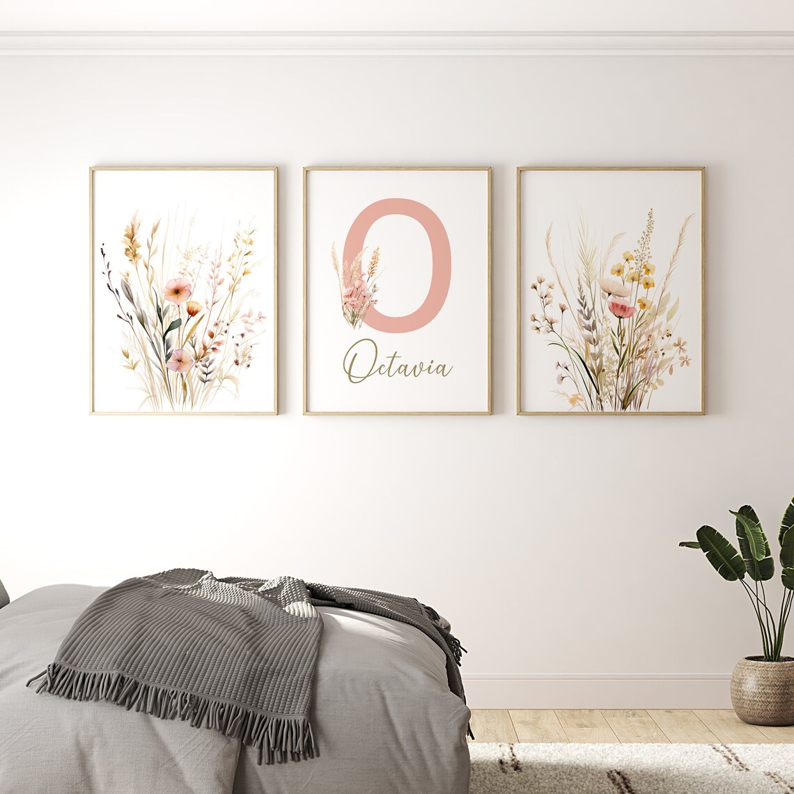 Custom Wildflowers Prints | Floral Baby Girl Nursery Decor | Boho ...