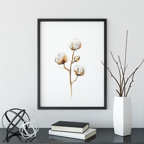 Cotton Art Print Wall Decor Watercolor Painting Etsy