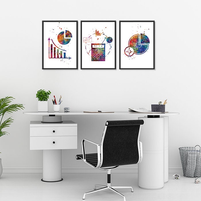 Accountant Office Decor Bookkeeper Gift Accounting Art Set Etsy