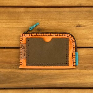 Sac à main en cuir fait à la main marron et orange
