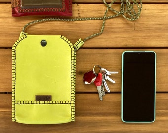 Minimalist Shoulder Bag · Lime Green Leather · Small Summer Bag · Green Bag · Women's Bag · Handmade Bag